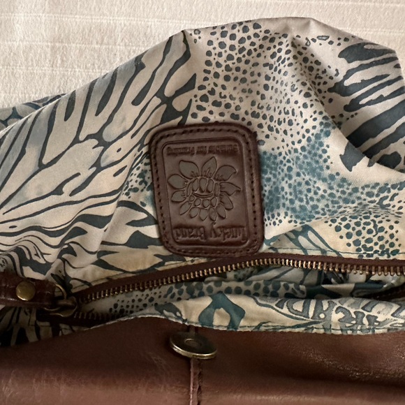 Brown Leather Lucky Brand fold over hobo bag - Picture 7 of 11